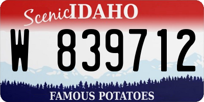 ID license plate W839712