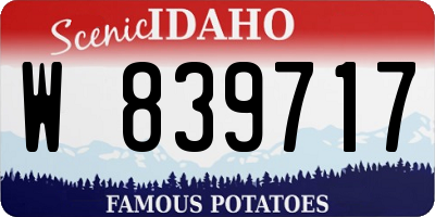 ID license plate W839717