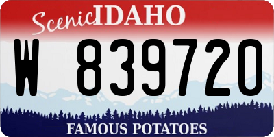 ID license plate W839720