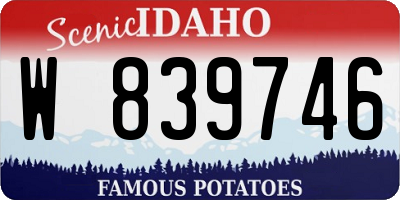 ID license plate W839746