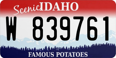ID license plate W839761