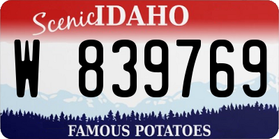 ID license plate W839769
