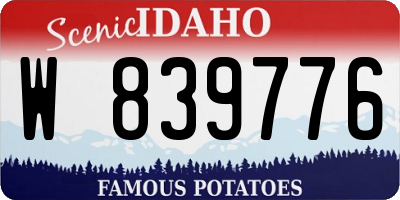 ID license plate W839776