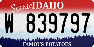 ID license plate W839797