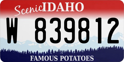 ID license plate W839812