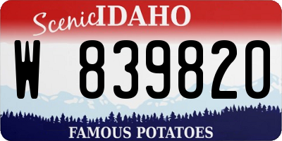 ID license plate W839820
