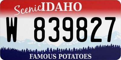 ID license plate W839827