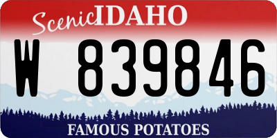 ID license plate W839846
