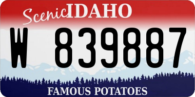 ID license plate W839887