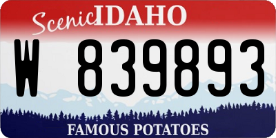 ID license plate W839893
