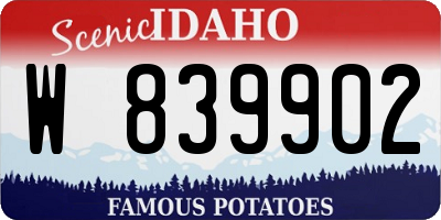 ID license plate W839902