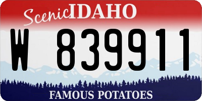ID license plate W839911