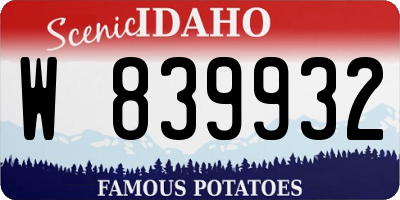 ID license plate W839932