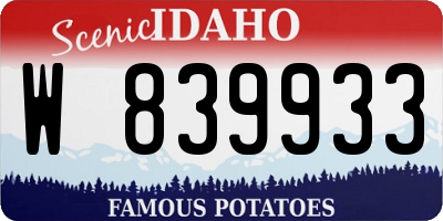 ID license plate W839933