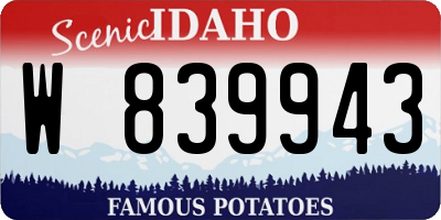 ID license plate W839943