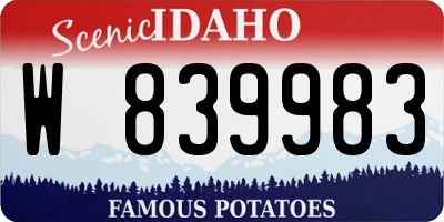 ID license plate W839983