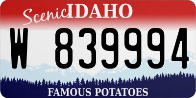 ID license plate W839994