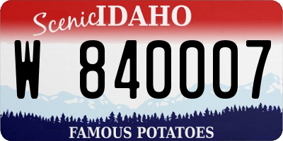 ID license plate W840007