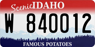 ID license plate W840012