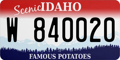 ID license plate W840020