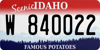 ID license plate W840022