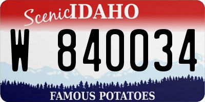 ID license plate W840034