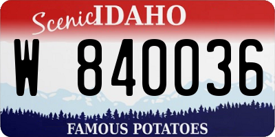 ID license plate W840036