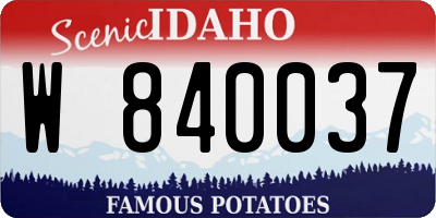 ID license plate W840037