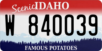ID license plate W840039