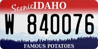ID license plate W840076