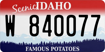 ID license plate W840077