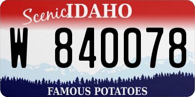 ID license plate W840078