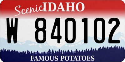 ID license plate W840102