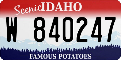 ID license plate W840247
