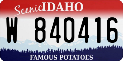 ID license plate W840416