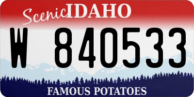 ID license plate W840533