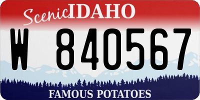 ID license plate W840567