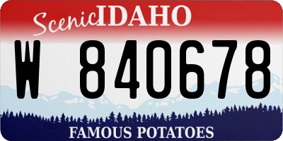 ID license plate W840678
