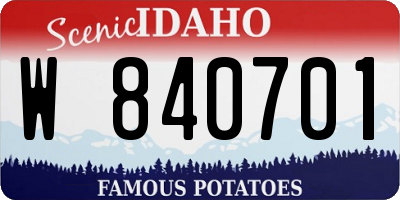 ID license plate W840701
