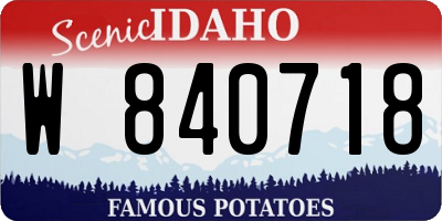 ID license plate W840718
