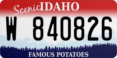 ID license plate W840826