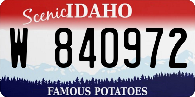 ID license plate W840972