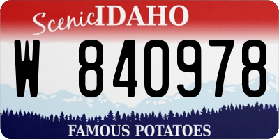 ID license plate W840978