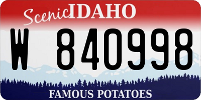 ID license plate W840998