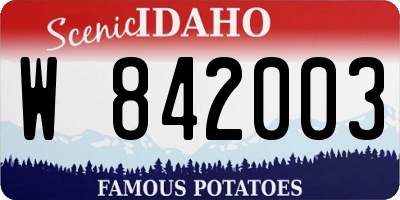 ID license plate W842003