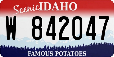 ID license plate W842047