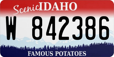 ID license plate W842386