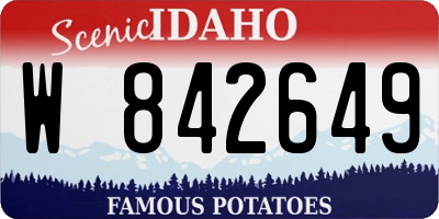 ID license plate W842649
