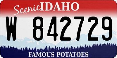 ID license plate W842729