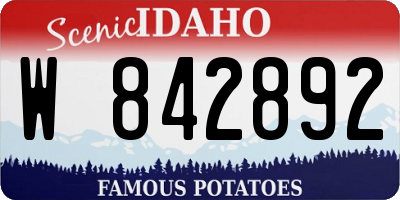 ID license plate W842892